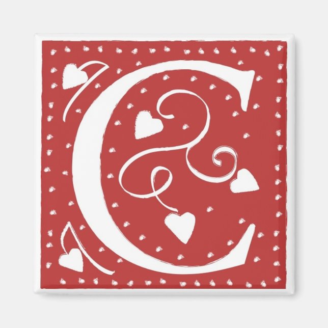Wedding Hearts Letter Magnet (Front)