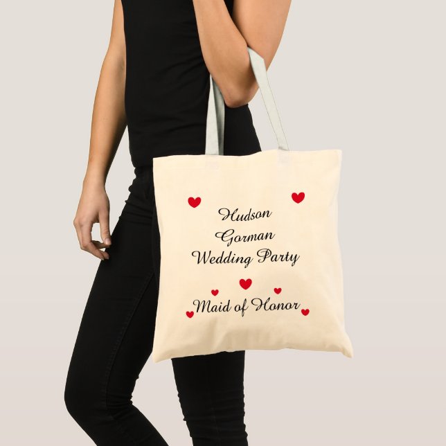 Wedding Hearts- Maid of Honor: Budget Tote Bag (Front (Product))