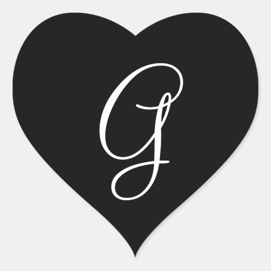 Wedding Hearts Monogram Letter G Wedding Envelope Heart Sticker ...