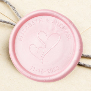 Wedding Hearts Monogram Wax Seal Sticker