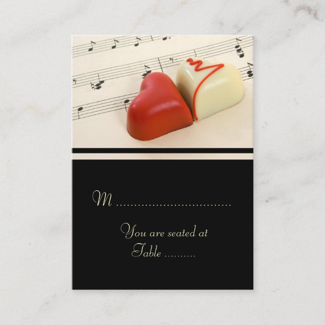 Wedding Hearts Set Place Card (Front)