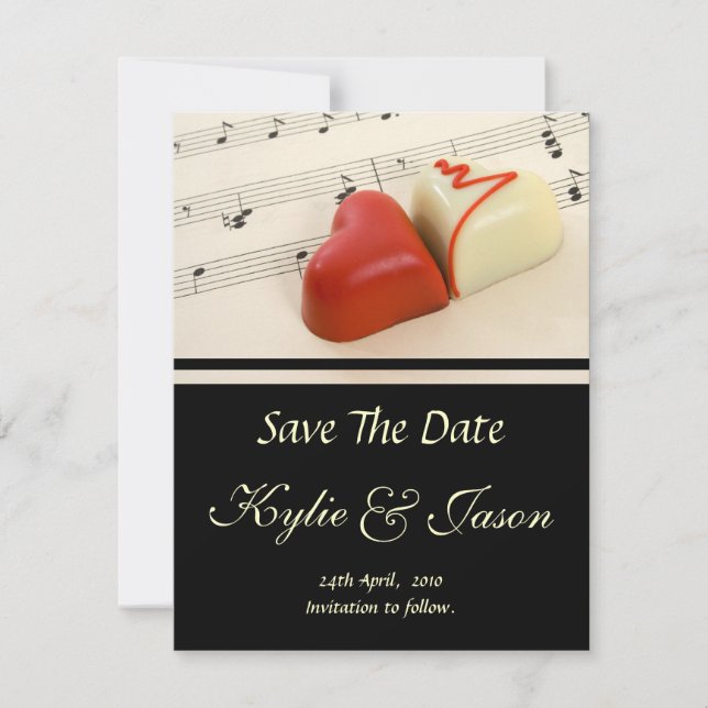 Wedding Hearts Set Save The Date (Front)