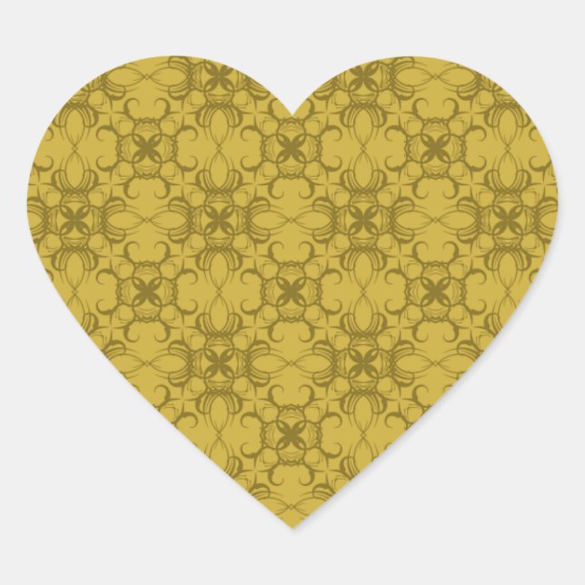 Wedding Hearts Tan And Brown Pattern Envelope Seal (Front)
