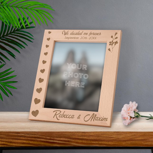 Wedding Hearts We Decided on Forever Custom 8x10 Engraved Frames (Creator Uploaded)