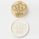 Wedding Hearts With Initials Year Date Wax Seal Stamp