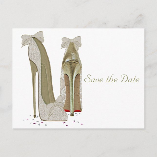 Wedding High Heels Paper Products Announcement Postcard (Front)