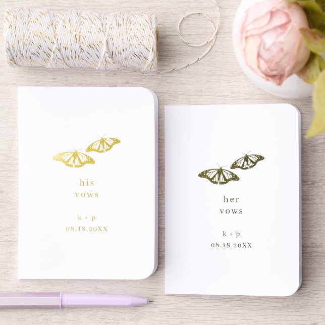 Wedding His Her Vow Butterfly Bride Groom Speech Foil Vow Books (Wedding)