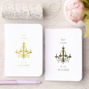 Wedding His Her Vow Chandelier Bride Groom Speech Foil Vow Books