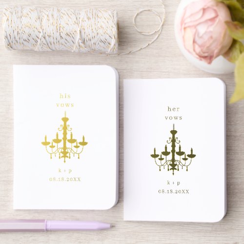 Wedding His Her Vow Chandelier Bride Groom Speech Foil Vow Books