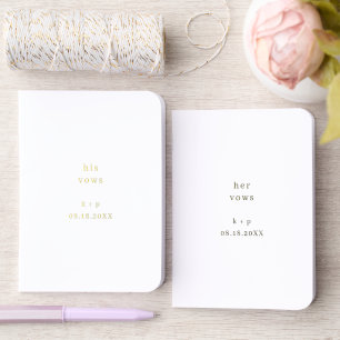 Wedding His Her Vow Elegant Bride Groom Speech Foil Vow Books