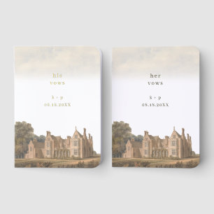 Wedding His Her Vow English Manor Bride Groom Foil Vow Books