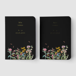Wedding His Her Vow Floral Bride Groom Speech Foil Vow Books