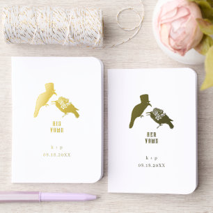 Wedding His Her Vow Gothic Crow Bride Groom Speech Foil Vow Books