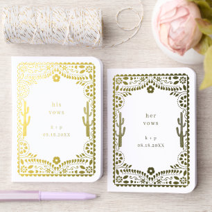 Wedding His Her Vow Papel Picado Boda Mexican Foil Vow Books