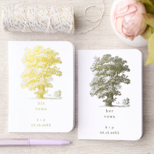 Wedding His Her Vow Tree Bride Groom Speech Foil Vow Books
