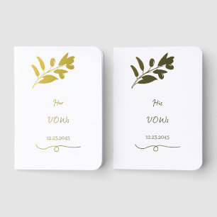 Wedding His Her Vows Bride Groom Foil Books