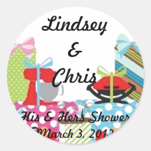 Wedding His & Hers Shower Sticker Personalized