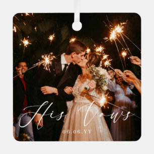 Wedding His Vows Photo Keepsake Metal Ornament