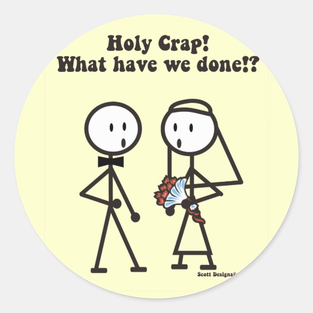 Wedding Holy Crap Stickers (Front)