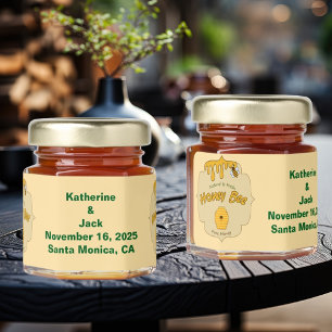 Wedding Honey Bee With Customizable Text Label Jar Favors