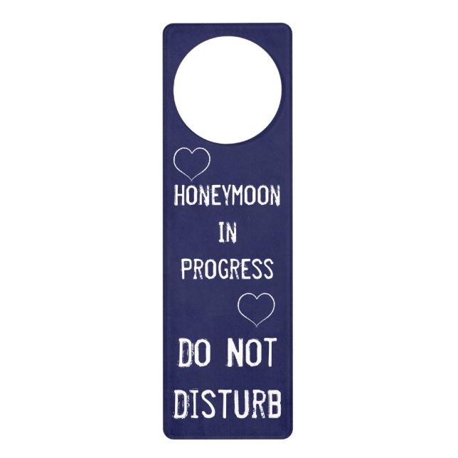 Wedding Honey Moon In Progress Chalk Board Door Hanger (Front)