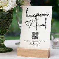 Wedding Honeymoom Fund With QR Code Sign