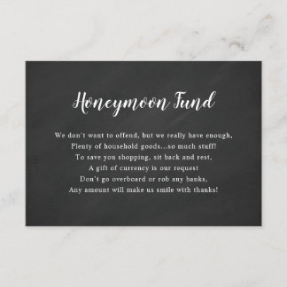Wedding Honeymoon card | chalkboard
