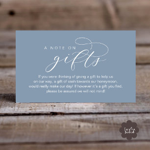 Wedding Honeymoon Fund, A Note on Gifts Enclosure Card