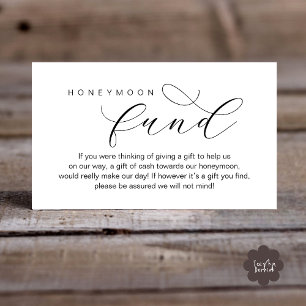 Wedding Honeymoon Fund, A Note on Gifts Enclosure Card