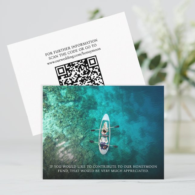 Wedding Honeymoon Fund Gift Donation QR Code Enclosure Card (Creator Uploaded)