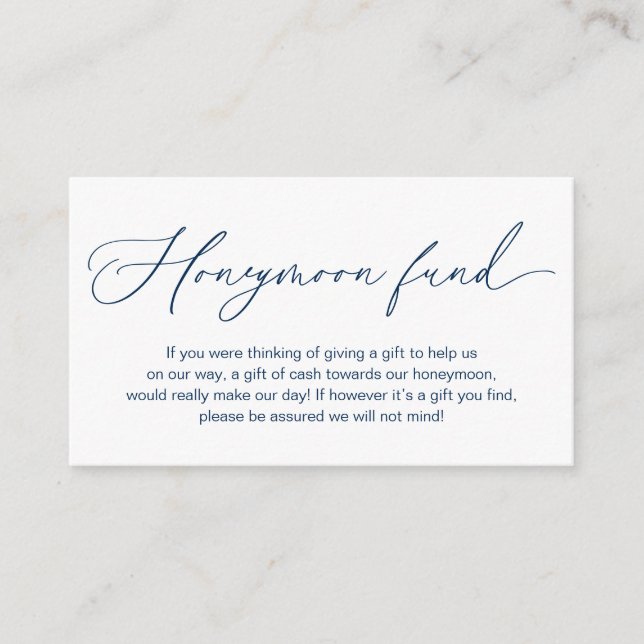 Wedding Honeymoon Fund, Gifts in Cash Wishing Well Enclosure Card (Front)