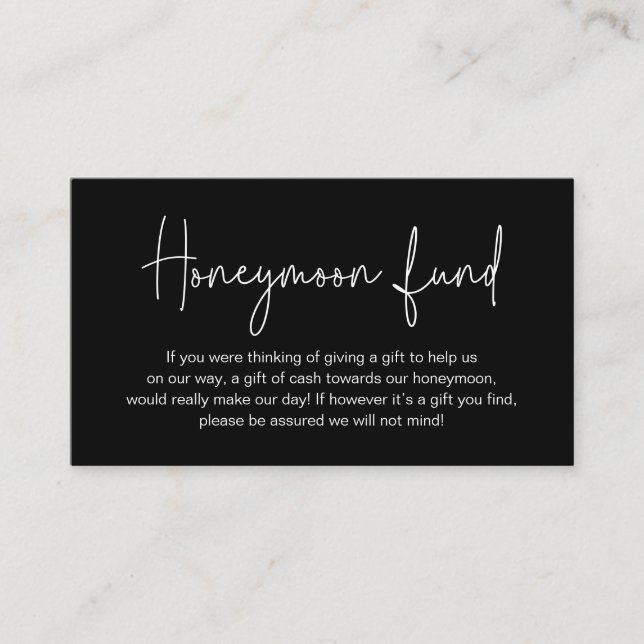 Wedding Honeymoon Fund, Gifts in Cash Wishing Well Enclosure Card (Front)