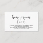 Wedding Honeymoon fund, Minimal, Black font, Enclosure Card<br><div class="desc">This is the Wedding honeymoon fund Enclosure Card,  in modern minimal clean design theme,  in black font. You can change the font colors,  and add your wedding details in the matching font / lettering. #TeeshaDerrick</div>