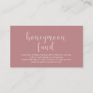 Wedding Honeymoon fund, Modern Minimal Enclosure Card