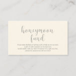Wedding Honeymoon fund, Modern Minimal Enclosure Card<br><div class="desc">This is the Wedding honeymoon fund Enclosure Card,  in modern minimal clean design theme,  in gold cream and dark grey theme. You can change the font colours,  and add your honeymoon wish details. #TeeshaDerrick</div>