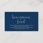 Wedding Honeymoon fund, Modern Minimal Enclosure Card<br><div class="desc">This is the Wedding honeymoon fund Enclosure Card,  in modern minimal clean design theme,  in Navy Blue theme. You can change the font colours,  and add your honeymoon wish details. #TeeshaDerrick</div>