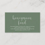 Wedding Honeymoon fund, Modern Minimal Enclosure Card<br><div class="desc">This is the Wedding honeymoon fund Enclosure Card,  in modern minimal clean design theme,  in Sage green greenery theme. You can change the font colours,  and add your honeymoon wish details. #TeeshaDerrick</div>