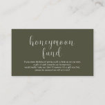 Wedding Honeymoon fund, Modern Minimal Enclosure Card<br><div class="desc">This is the Wedding honeymoon fund Enclosure Card,  in modern minimal clean design theme,  in Olive green greenery theme. You can change the font colours,  and add your honeymoon wish details. #TeeshaDerrick</div>