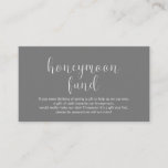 Wedding Honeymoon fund, Modern Minimal Enclosure Card<br><div class="desc">This is the Wedding honeymoon fund Enclosure Card,  in modern minimal clean design theme,  in dark grey theme. You can change the font colours,  and add your honeymoon wish details. #TeeshaDerrick</div>