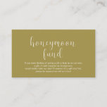 Wedding Honeymoon fund, Modern Minimal Enclosure Card<br><div class="desc">This is the Wedding honeymoon fund Enclosure Card,  in modern minimal clean design theme,  in retro gold theme. You can change the font colours,  and add your honeymoon wish details. #TeeshaDerrick</div>