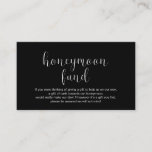 Wedding Honeymoon fund, Modern Minimal Enclosure Card<br><div class="desc">This is the Wedding honeymoon fund Enclosure Card,  in modern minimal clean design theme,  in black and white theme. You can change the font colours,  and add your honeymoon wish details. #TeeshaDerrick</div>