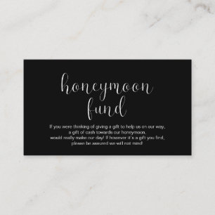Wedding Honeymoon fund, Modern Minimal Enclosure Card
