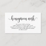 Wedding Honeymoon Fund or Wish, Modern Script Enclosure Card<br><div class="desc">This is the modern simple calligraphy Script,  Wedding Enclosure Card. You can change the font colours,  and add your wedding honeymoon wish or honeymoon fund details in the matching font / lettering. #TeeshaDerrick</div>