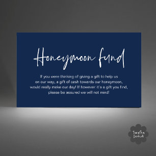 Wedding Honeymoon Fund, Wedding Gifts in Cash Enclosure Card