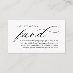 Wedding Honeymoon Fund, Wish, Modern Classy Enclosure Card