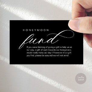 Wedding Honeymoon Fund, Wish, Modern Classy Enclosure Card