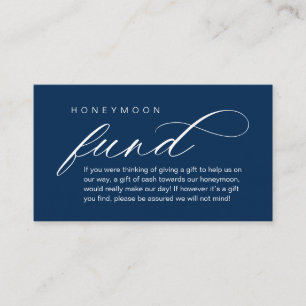 Wedding Honeymoon Fund, Wish, Modern Classy Enclosure Card