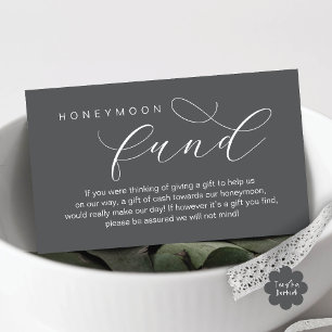Wedding Honeymoon Fund, Wish, Modern minimal Enclosure Card
