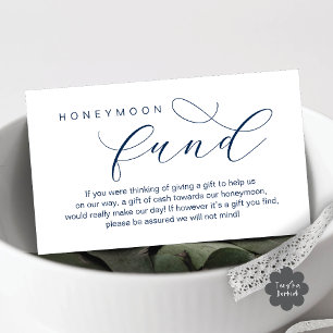 Wedding Honeymoon Fund, Wish, Modern minimal Enclosure Card