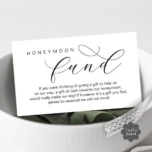 Wedding Honeymoon Fund, Wish, Modern minimal Enclosure Card